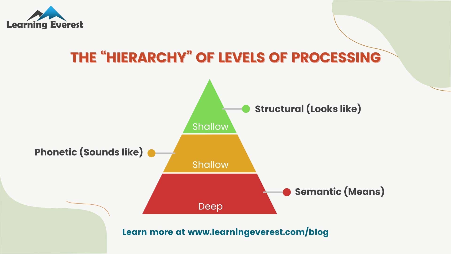 The Hierarchy of levels of processing