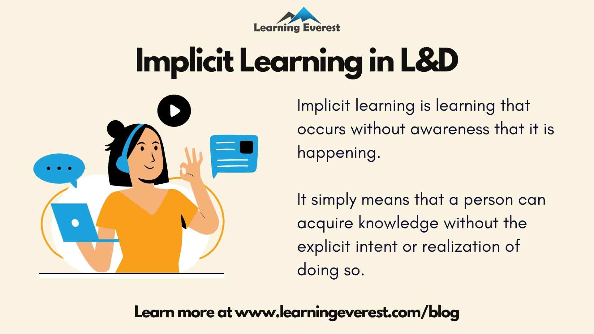 Implicit learning in Learning And Development